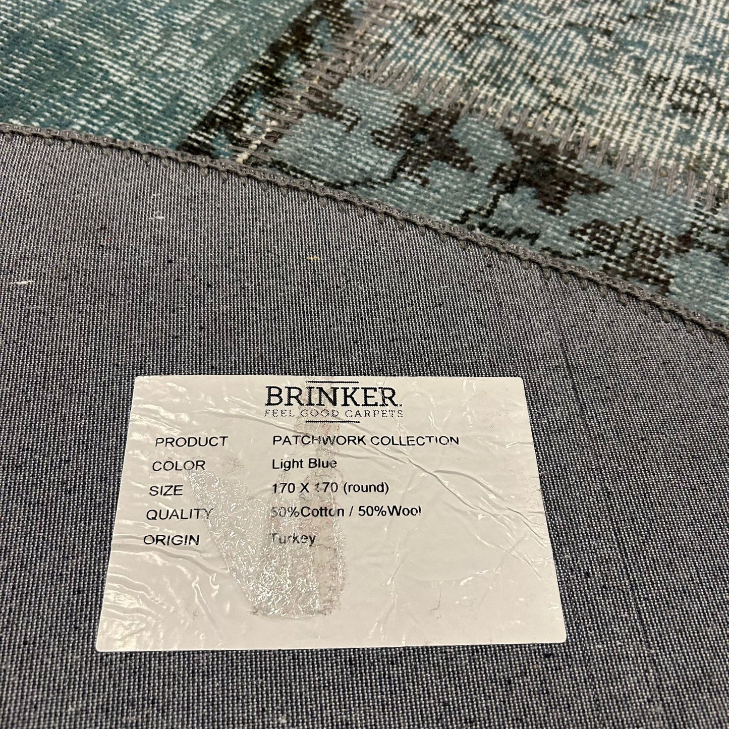 Brinker Vintage Light Blue Vloerkleed - 170x170cm