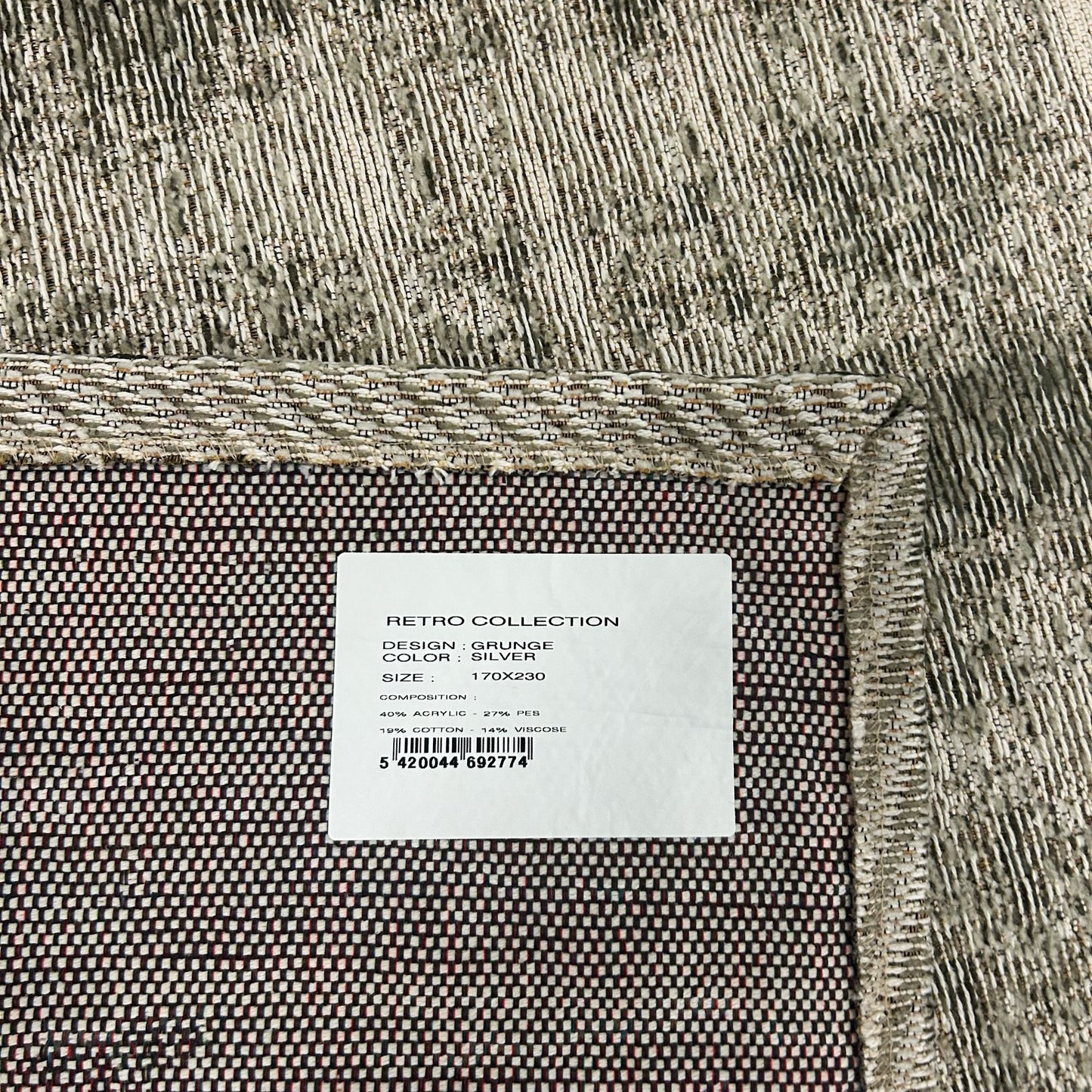 Brinker Grunge Silver Vloerkleed - 170x225cm