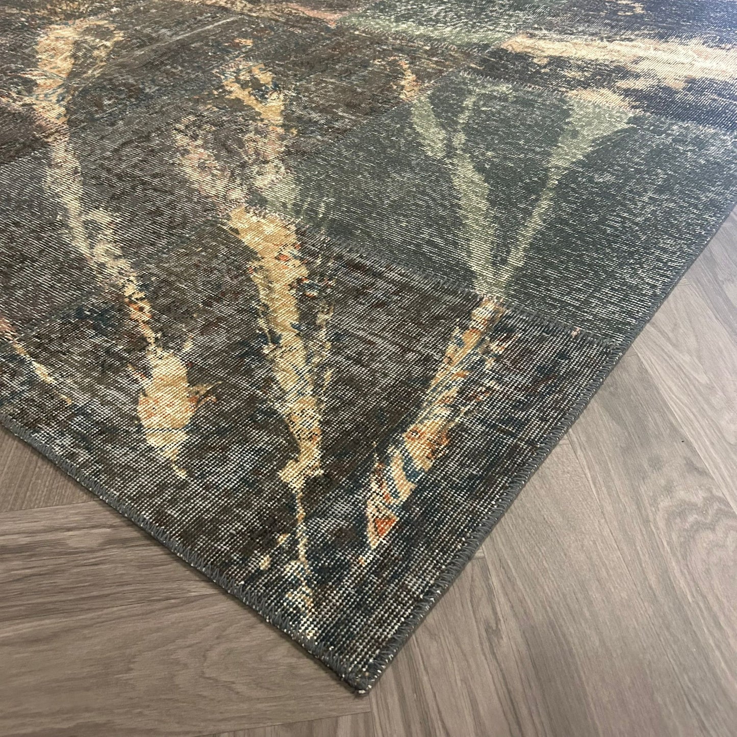Brinker Patchwork Dark Green Splash Vloerkleed - 250x300cm
