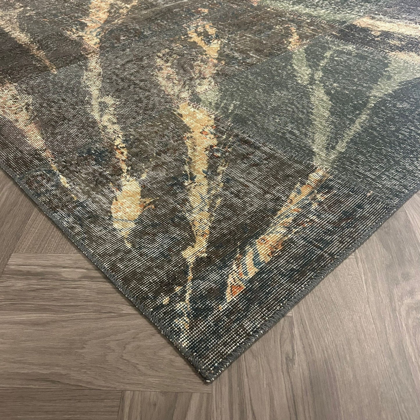 Brinker Patchwork Dark Green Splash Vloerkleed - 250x300cm