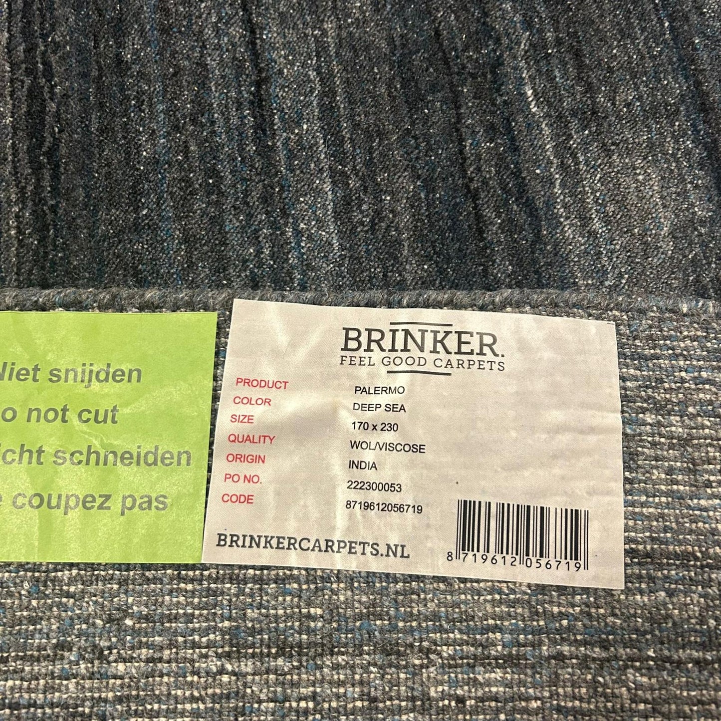 Brinker Palermo Deep Sea Blue Vloerkleed - 170x230cm