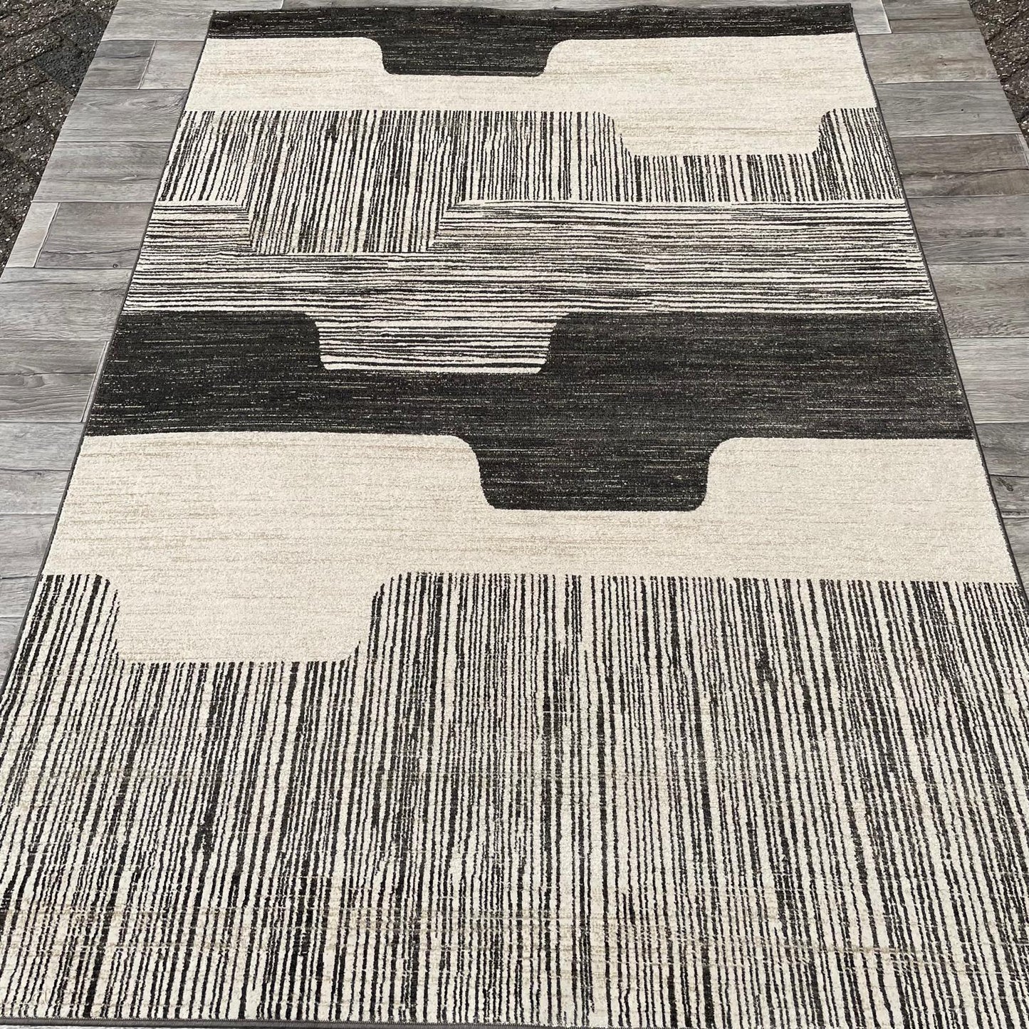 Brinker Lustrous 922 Black White Vloerkleed - 160x230cm
