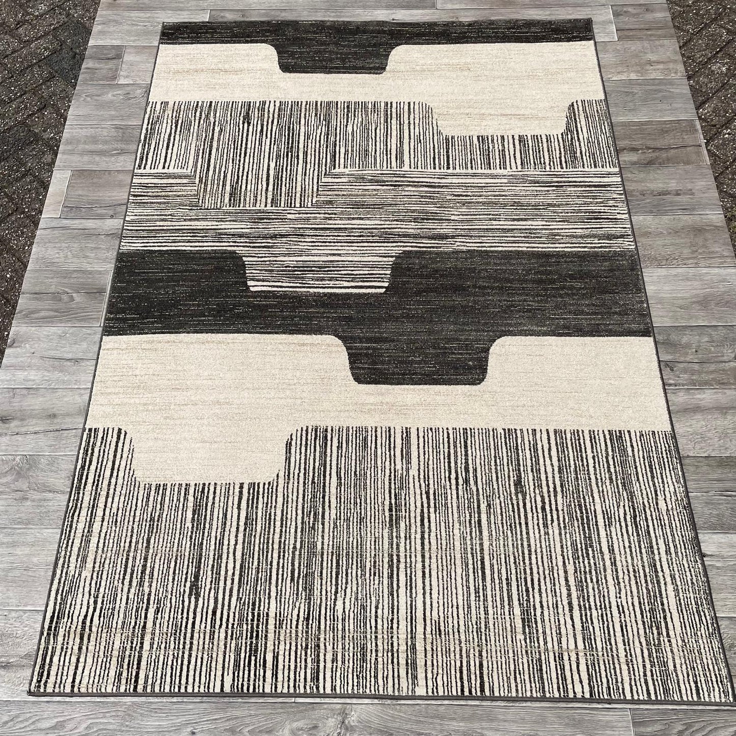Brinker Lustrous 922 Black White Vloerkleed - 160x230cm
