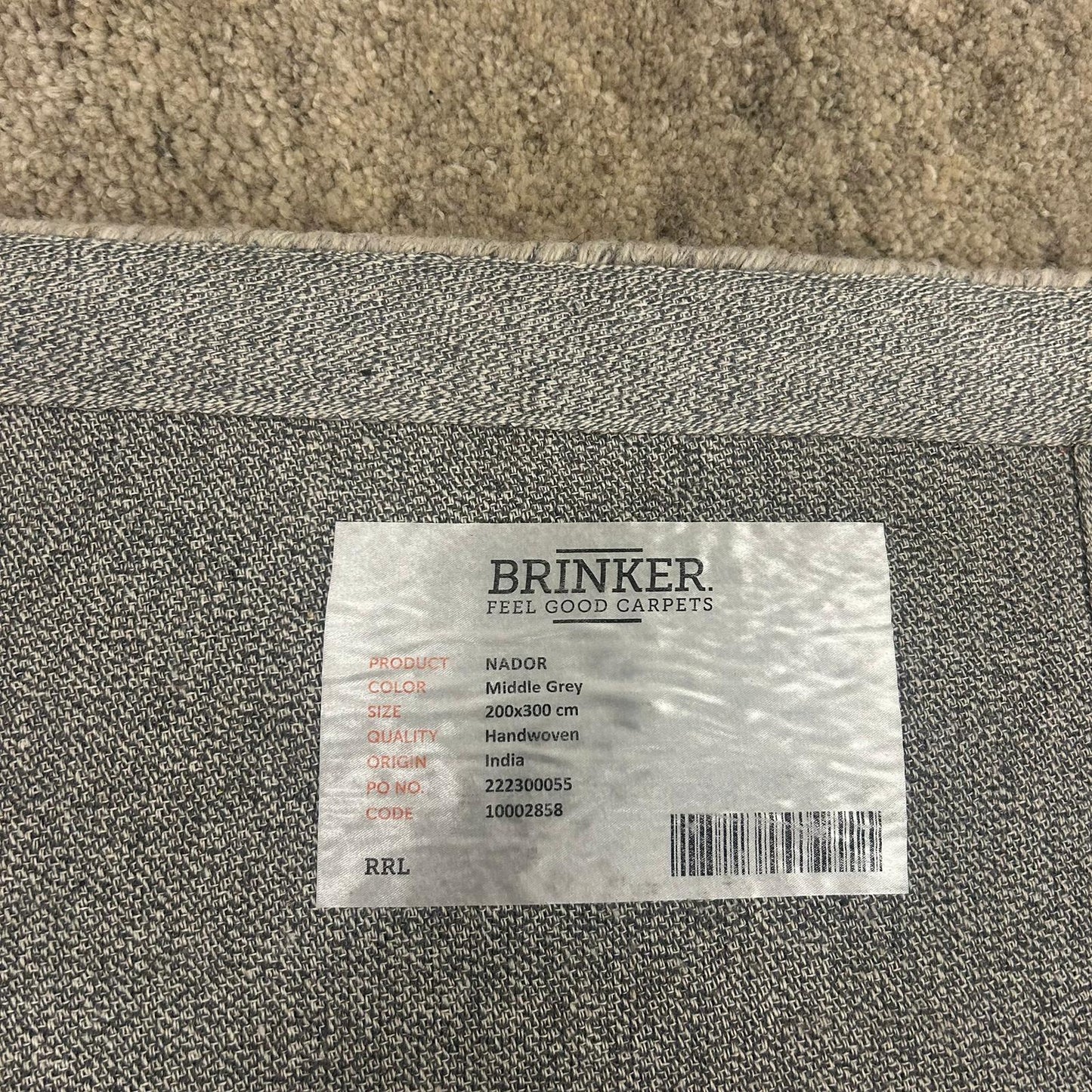 Brinker Nador Middle Grey Vloerkleed - 200x300cm