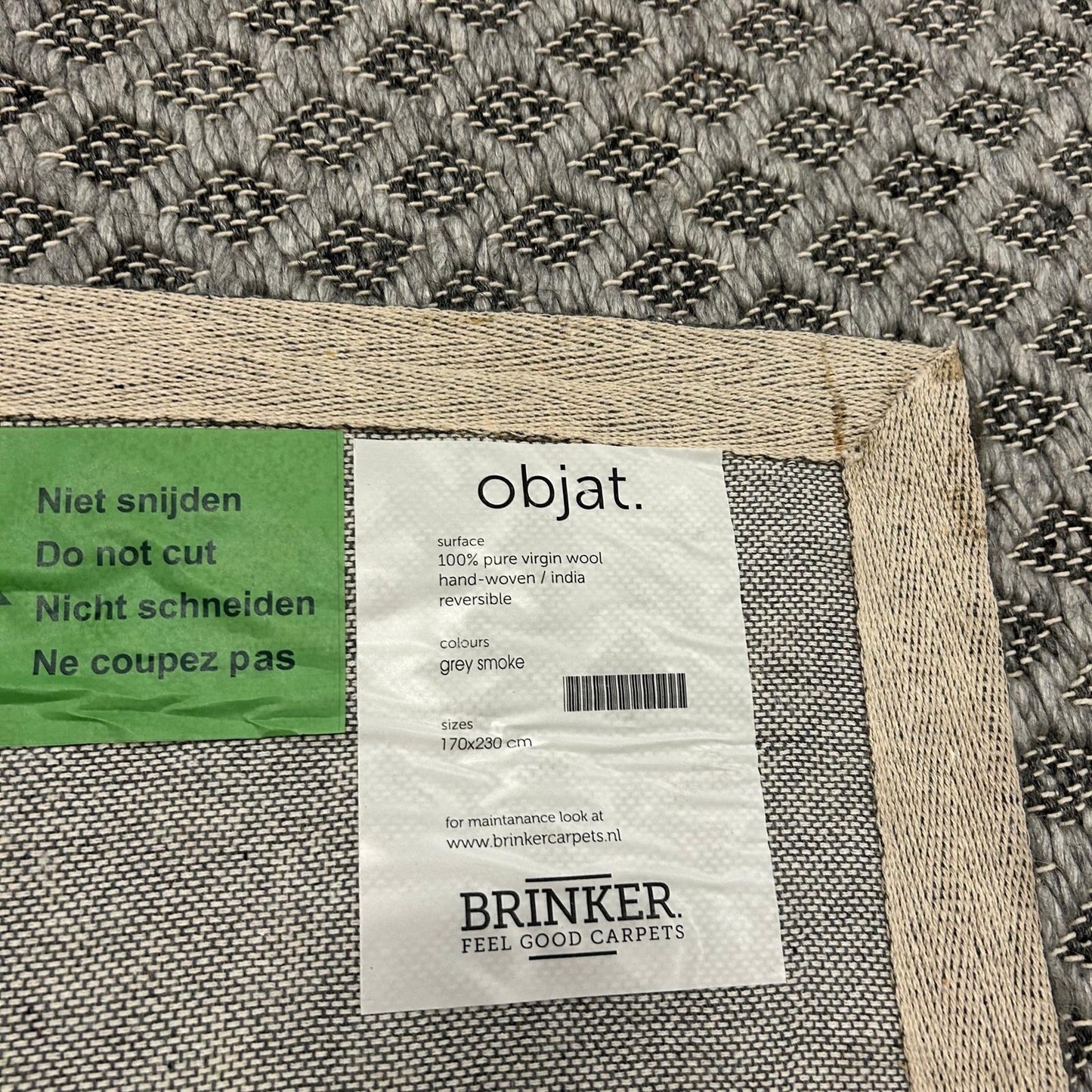 Brinker Objat Grey Smoke Vloerkleed - 170x230cm