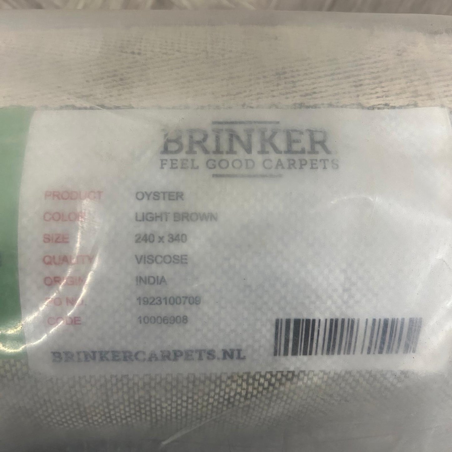 Brinker Oyster Light Brown Vloerkleed - 240x340cm