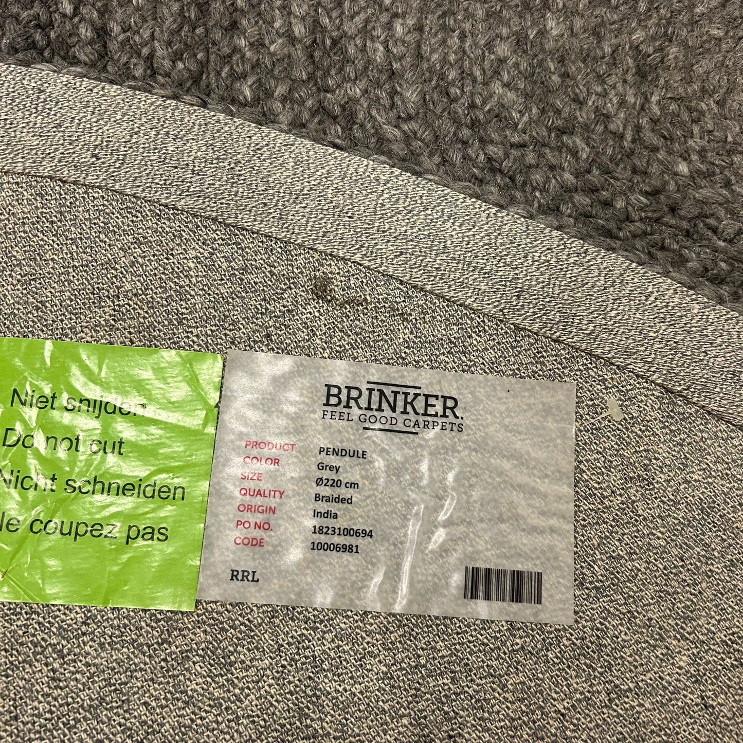Brinker Pandule Grey Vloerkleed - 220x220cm