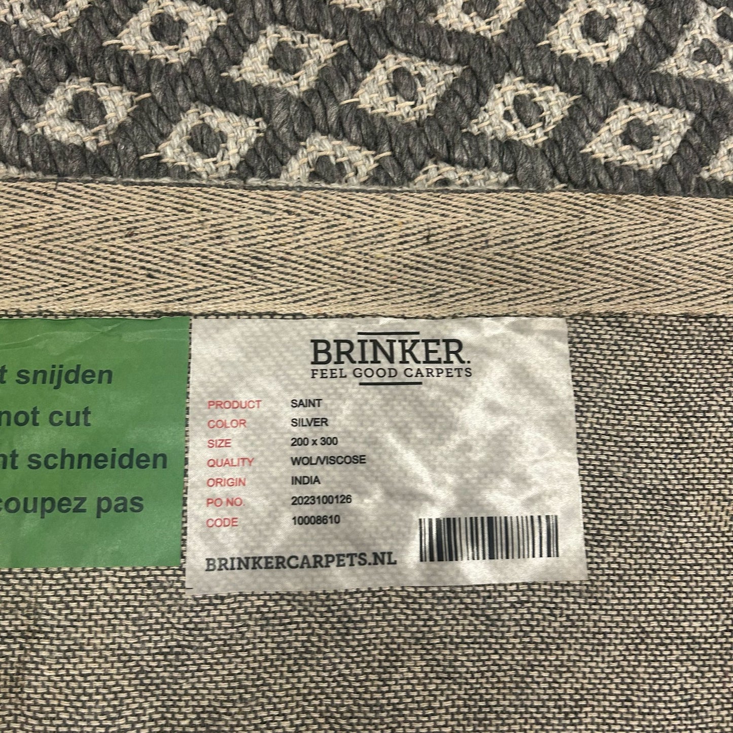 Brinker Saint Silver Vloerkleed - 200x300cm