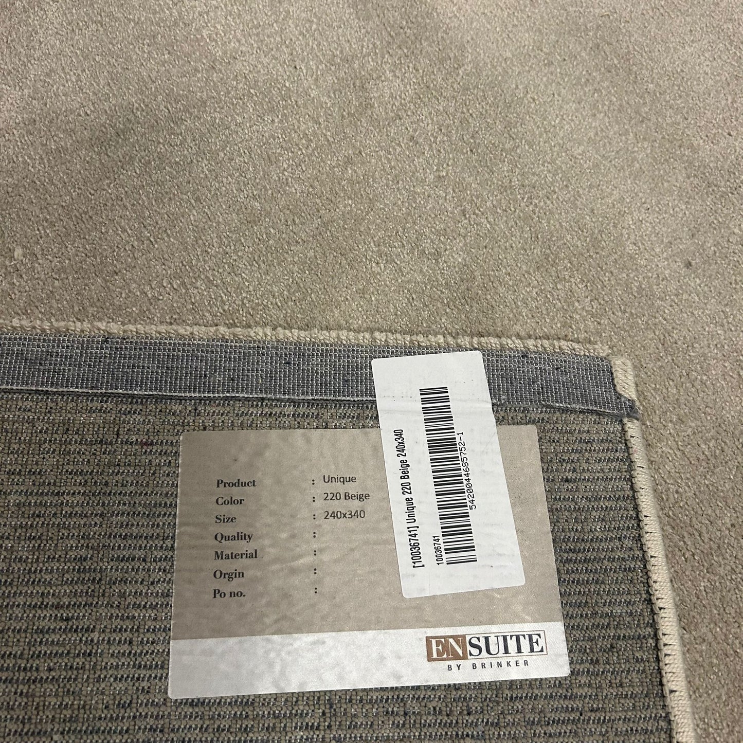 Brinker Unique 220 Beige Vloerkleed - 240x340cm