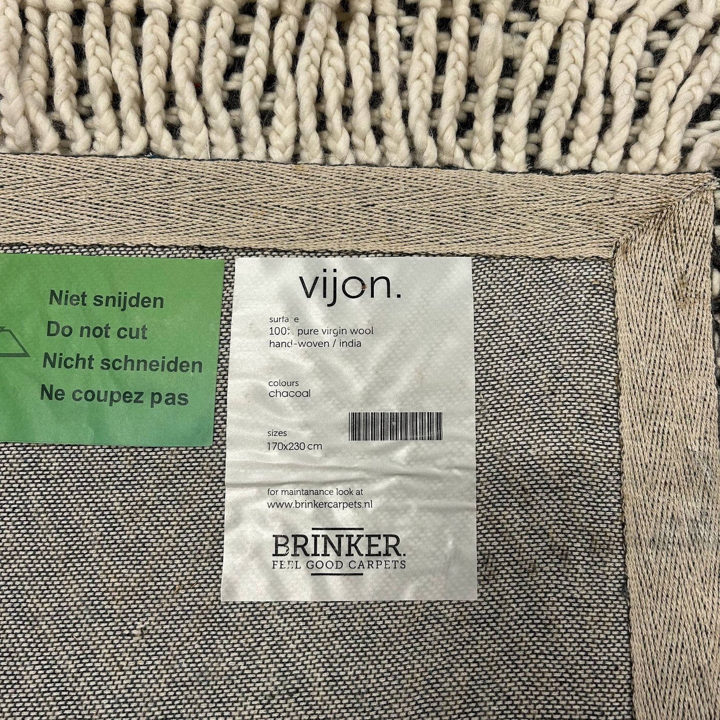 Brinker Vijon Charcoal Vloerkleed - 170x230cm