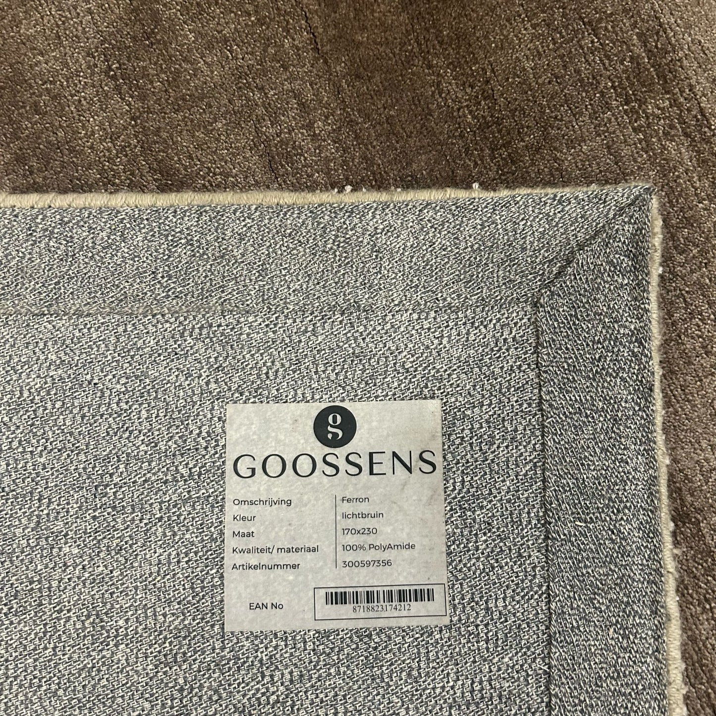 Brinker Goossens Ferron Lichtbruin Vloerkleed - 170x230cm