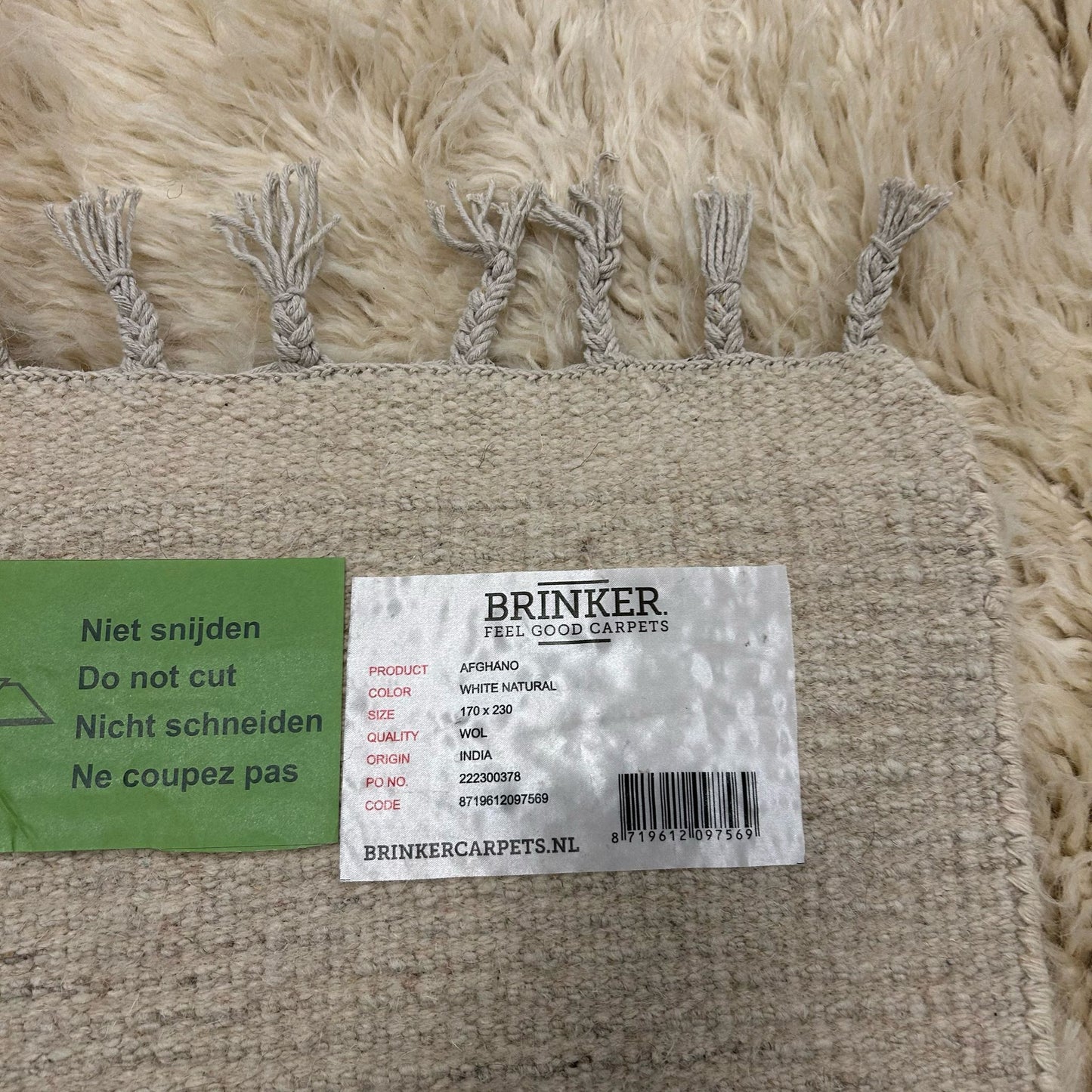 Brinker - Afghano - White Naturel - 170x230cm