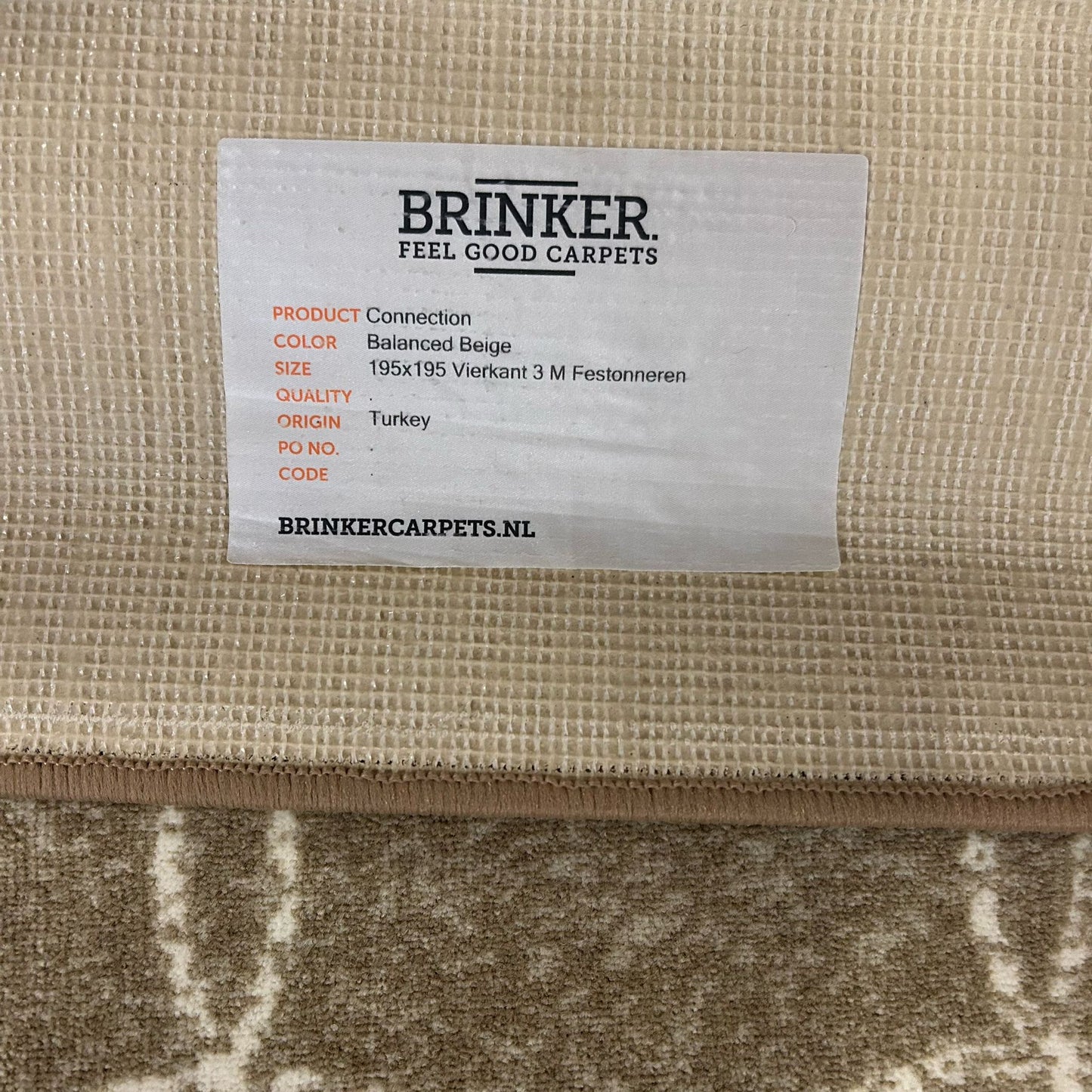 Brinker Connection Balanced Beige Vloerkleed - 195x195cm