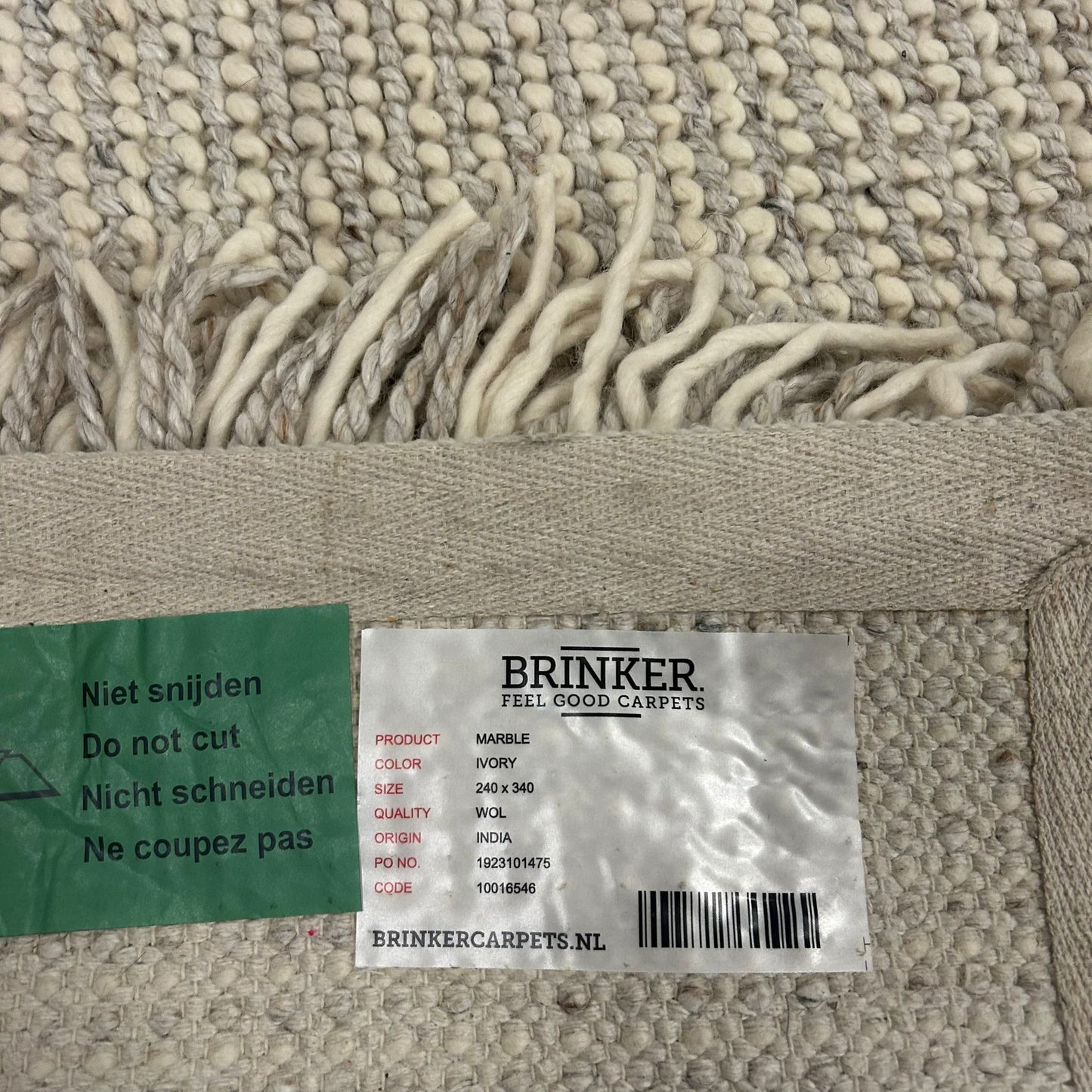 Brinker Marmo Ivory Vloerkleed - 240x340cm