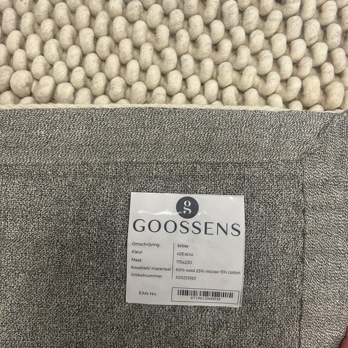 Brinker Goossens Sebas Ecru Vloerkleed - 170x230cm