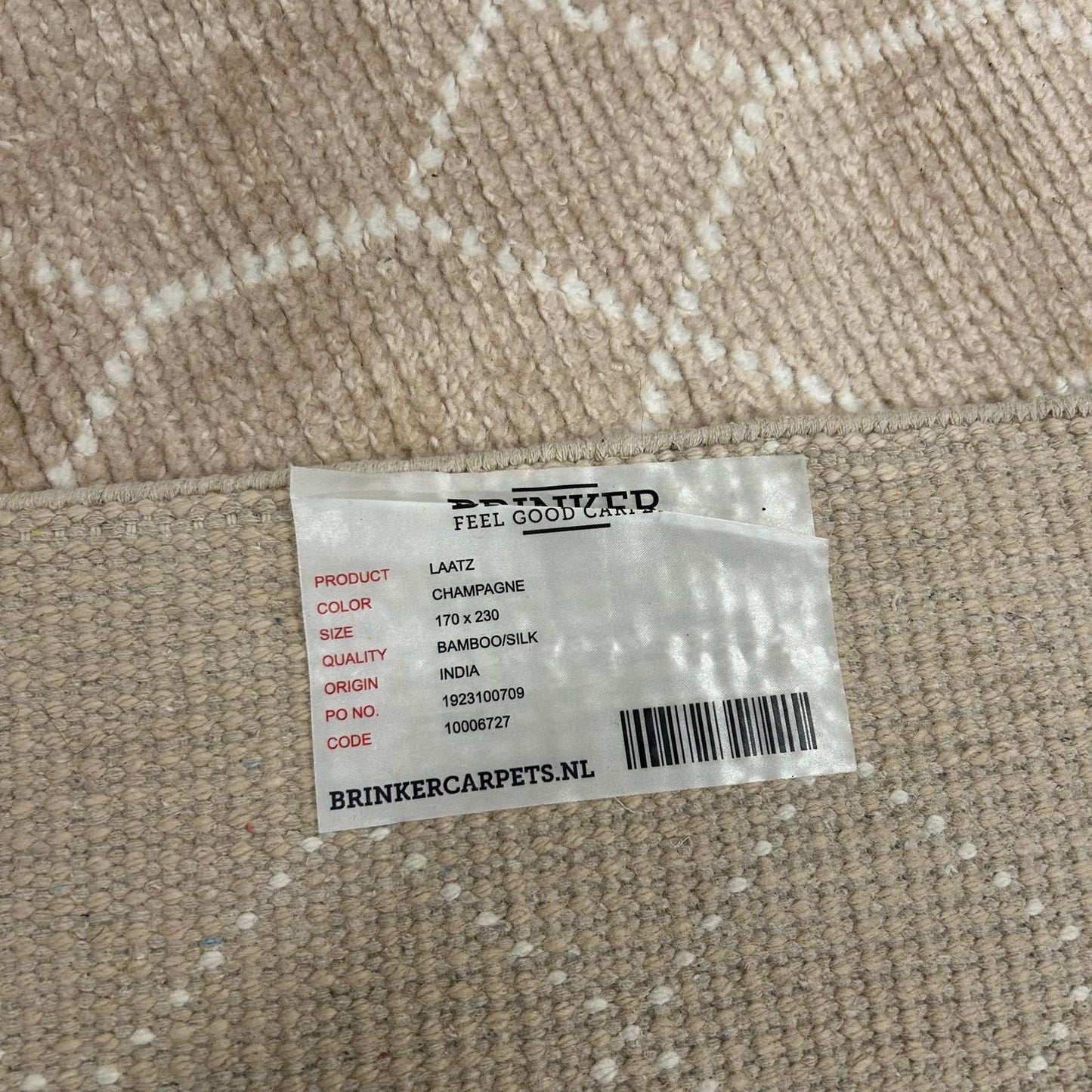 Brinker Laatz Champagne Vloerkleed - 170x230cm