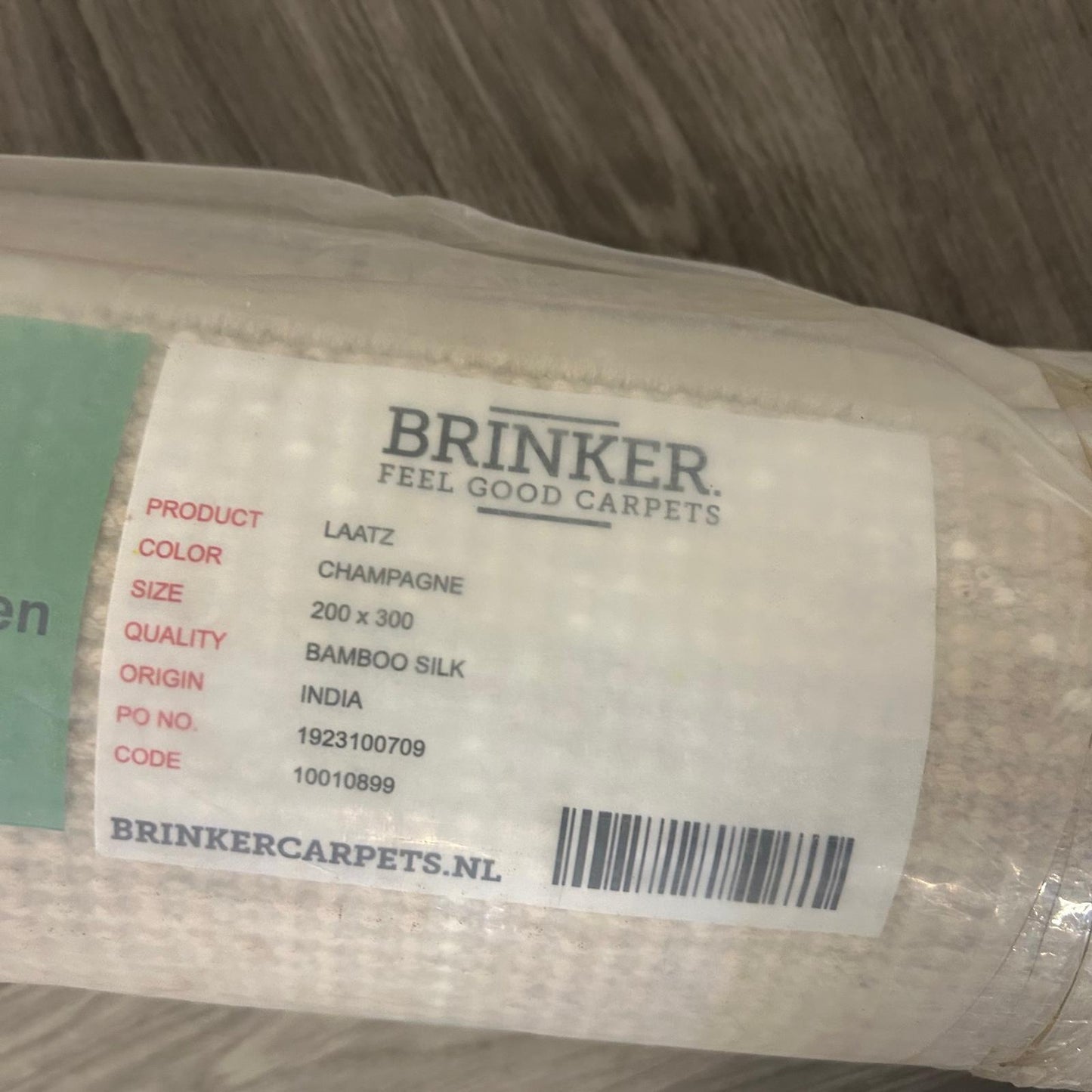 Brinker Laatz Champagne Vloerkleed - 200x300cm