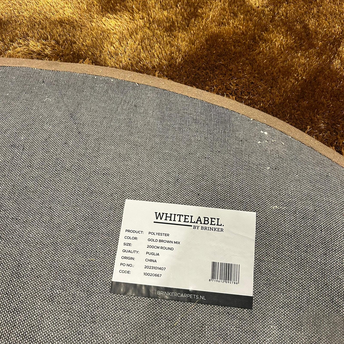 Brinker Puglia Gold Brown Mix Vloerkleed - 200x200cm