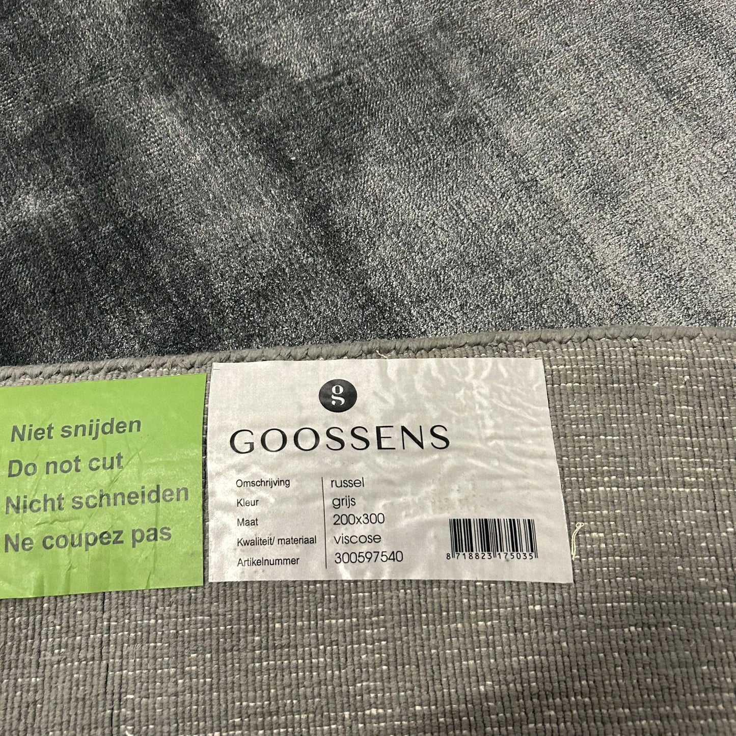 Brinker Goossens Russel grijs Vloerkleed - 200x300cm