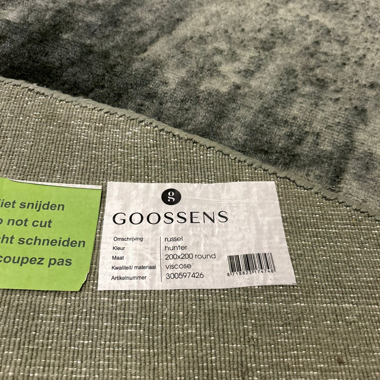 Brinker Goossens Russel Hunter Vloerkleed - 200x200cm
