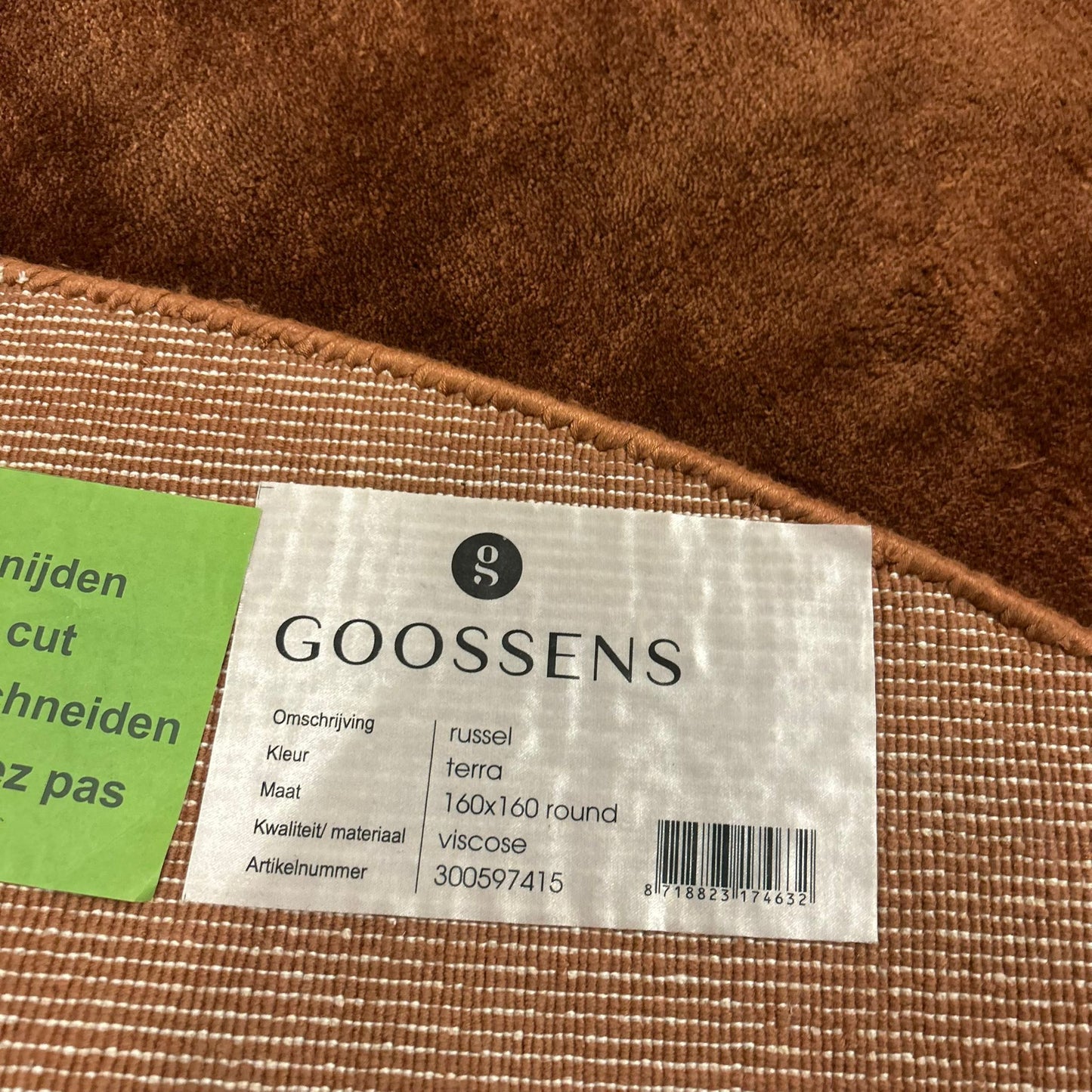 Brinker Goossens Russel Terra Vloerkleed - 160x160cm