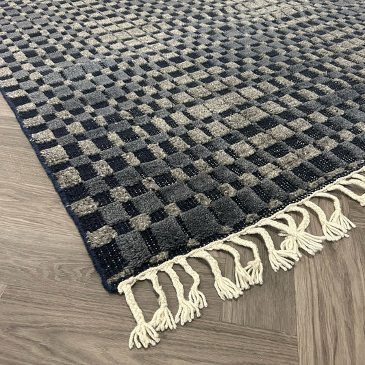 Brinker Square Navy Wool Vloerkleed - 160x250cm