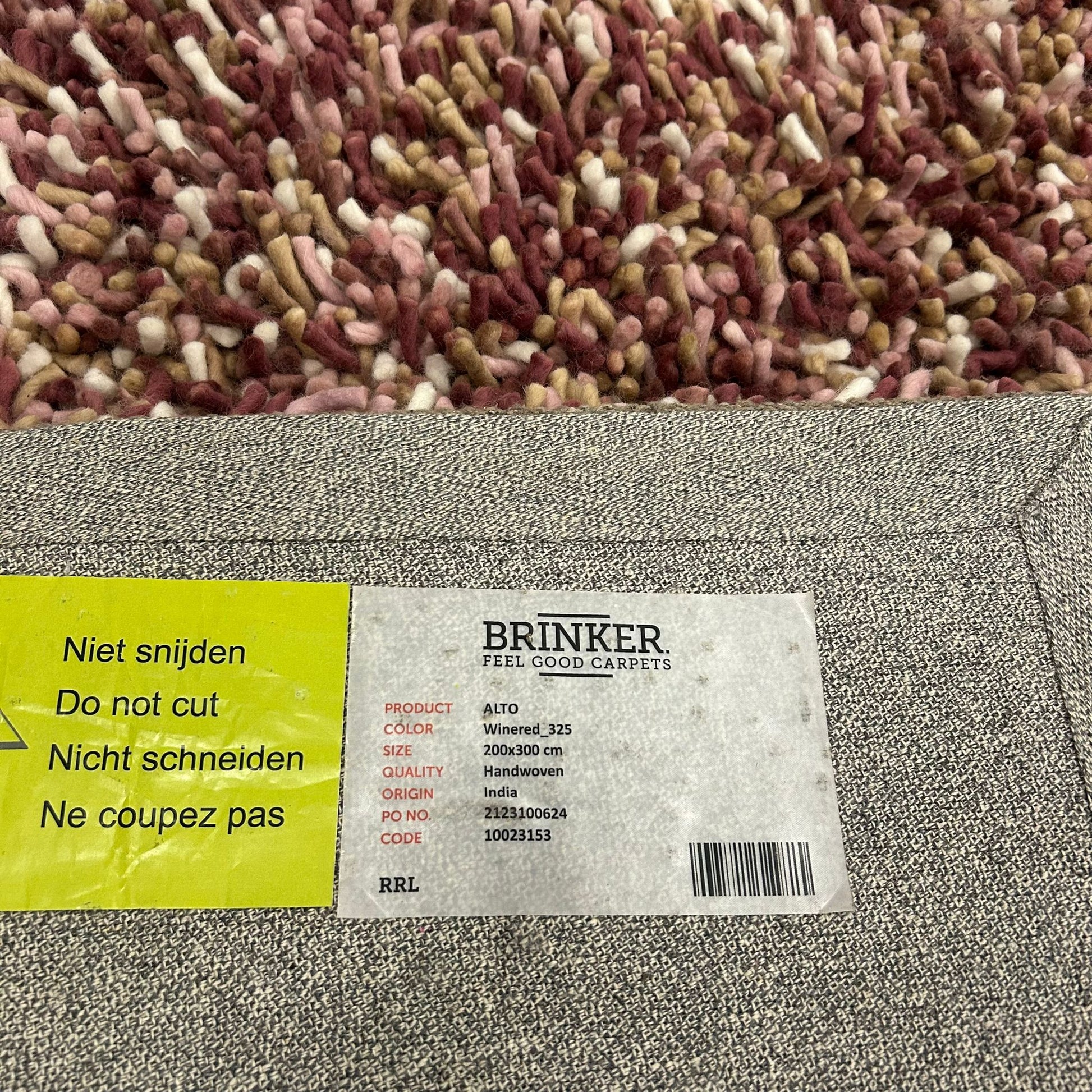 Brinker Alto Wine Red 325 Vloerkleed - 200x300cm - QF Living