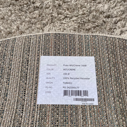 Brinker Carpets Floks Wit/Creme Rond Vloerkleed - 160x160cm - QF Living