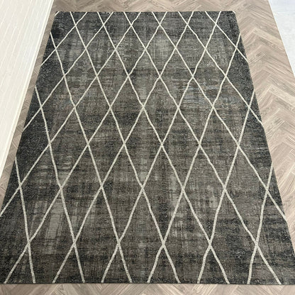 Brinker Cross Anthracite Vloerkleed - 240x340cm - QF Living