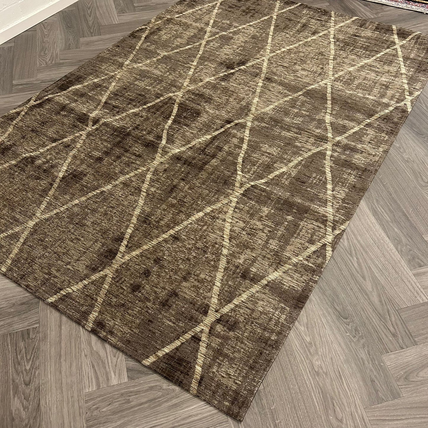Brinker Cross Diamo Brown Vloerkleed - 155x230cm - QF Living