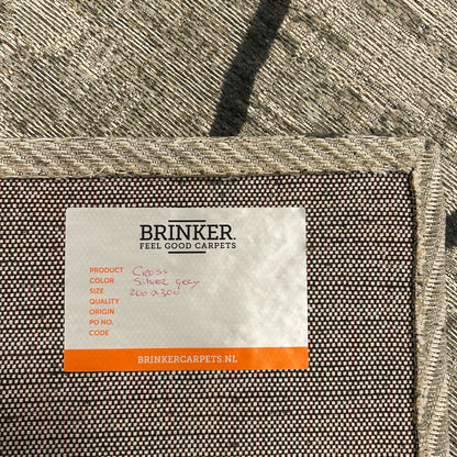 Brinker Cross Silver Grey Vloerkleed - 200x300cm - QF Living
