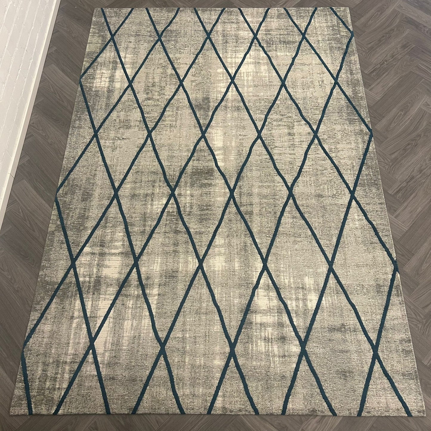 Brinker Cross Silver/Blue Vloerkleed - 200x300cm - QF Living