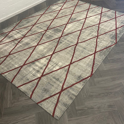 Brinker Cross Silver/Red Vloerkleed - 200x300cm - QF Living