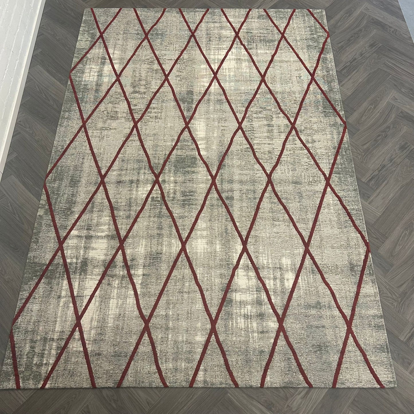 Brinker Cross Silver/Red Vloerkleed - 200x300cm - QF Living