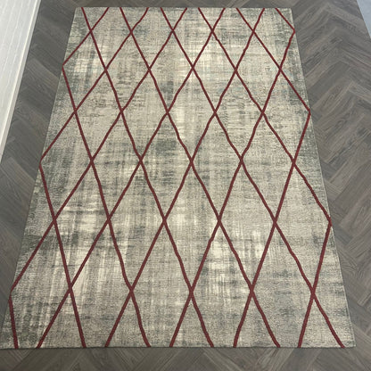Brinker Cross Silver/Red Vloerkleed - 200x300cm - QF Living