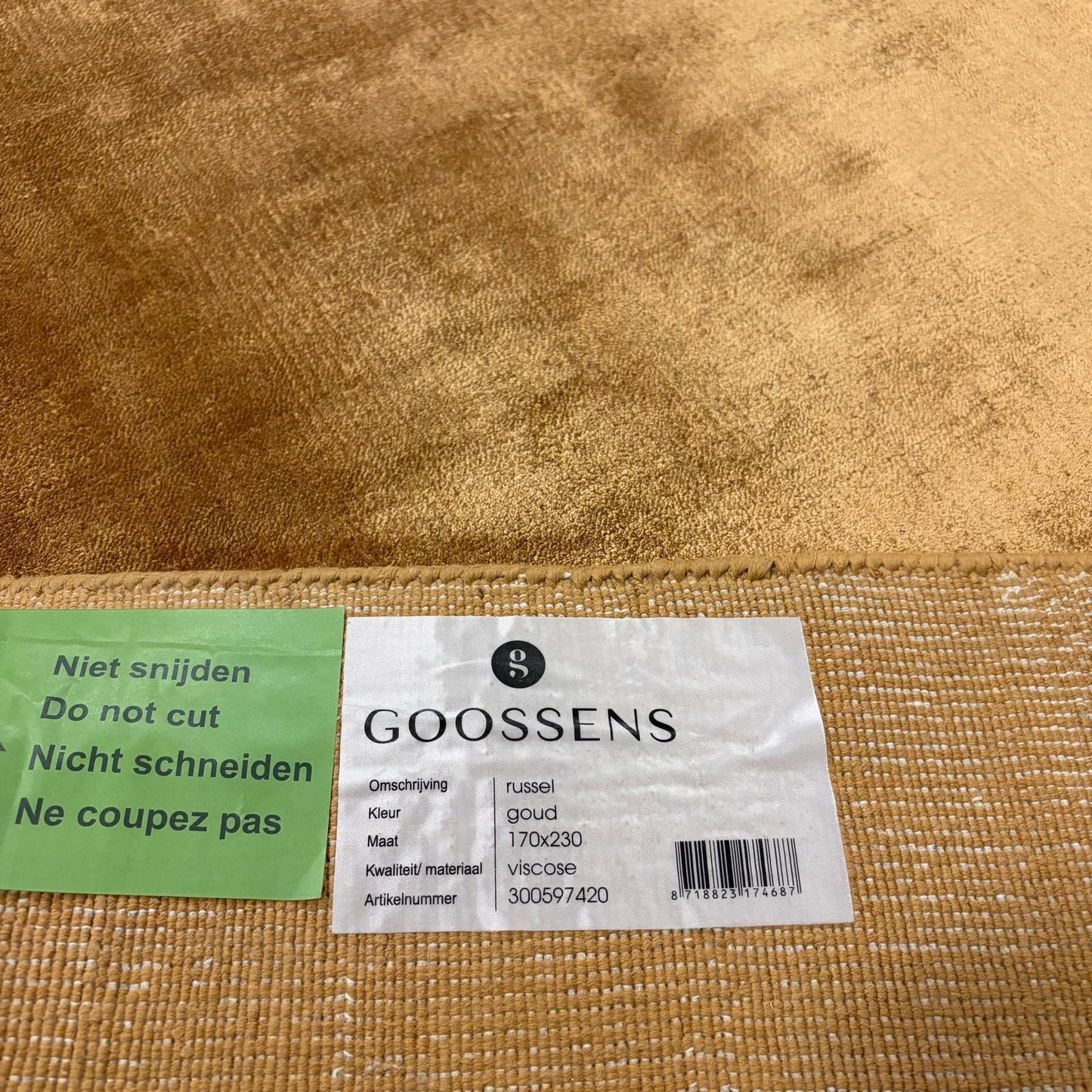 Brinker Goossens Russel Goud Vloerkleed - 170x230cm - QF Living