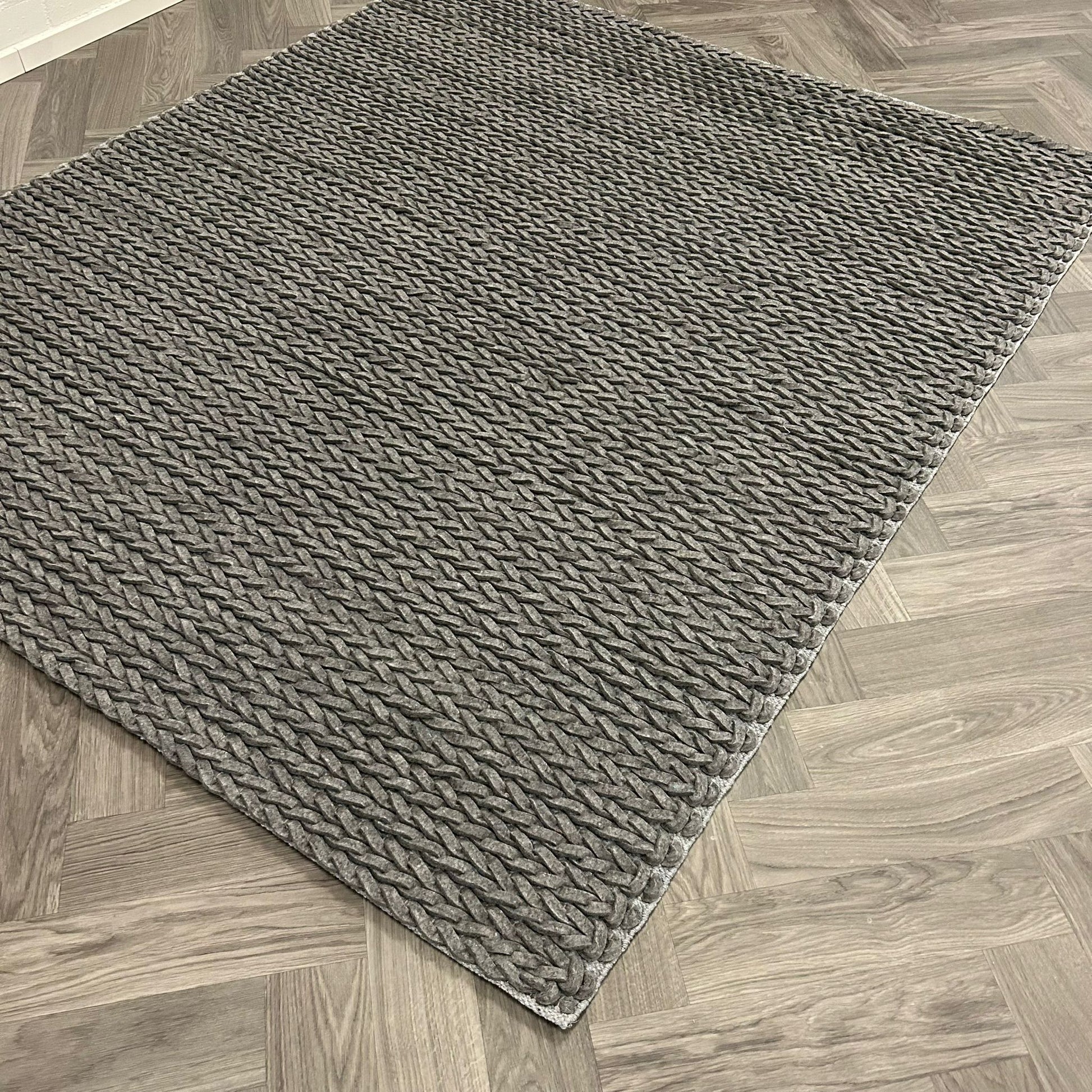 Brinker Kabel Antracite/Melé Vloerkleed - 190x220cm - QF Living