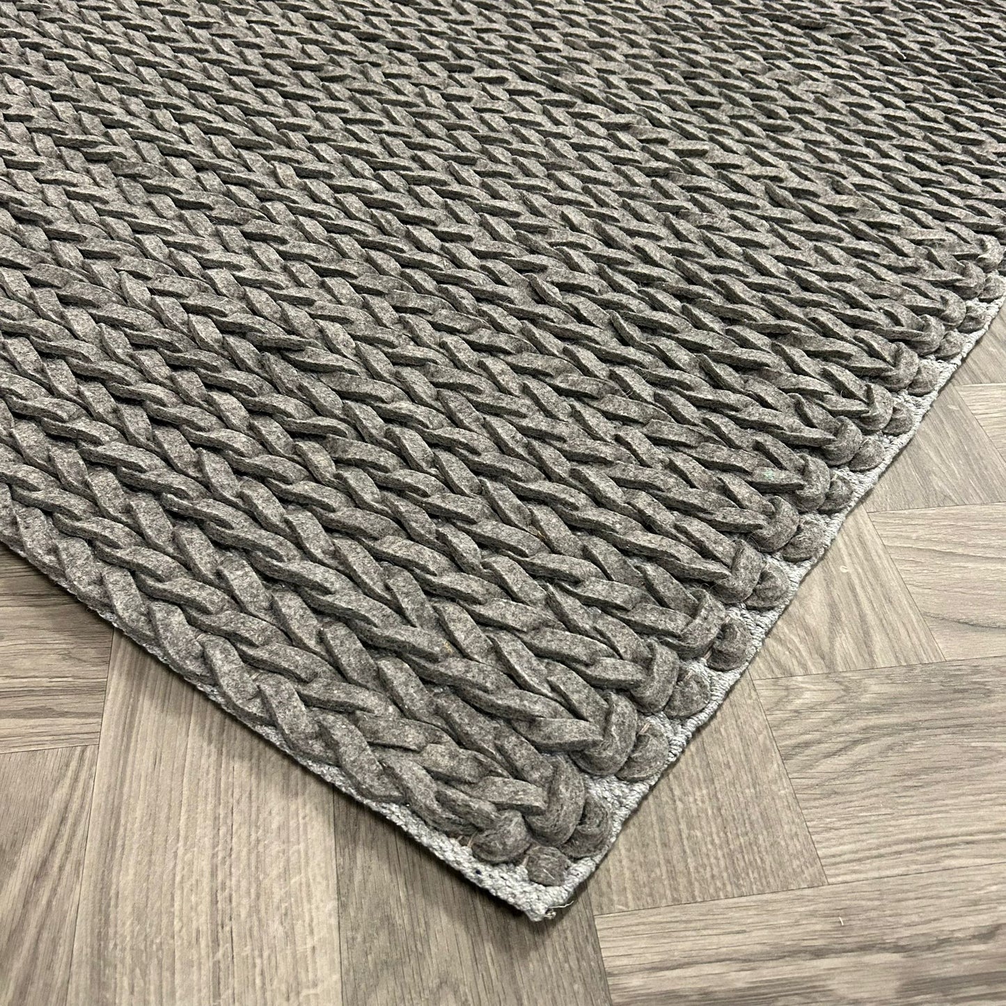 Brinker Kabel Antracite/Melé Vloerkleed - 190x220cm - QF Living