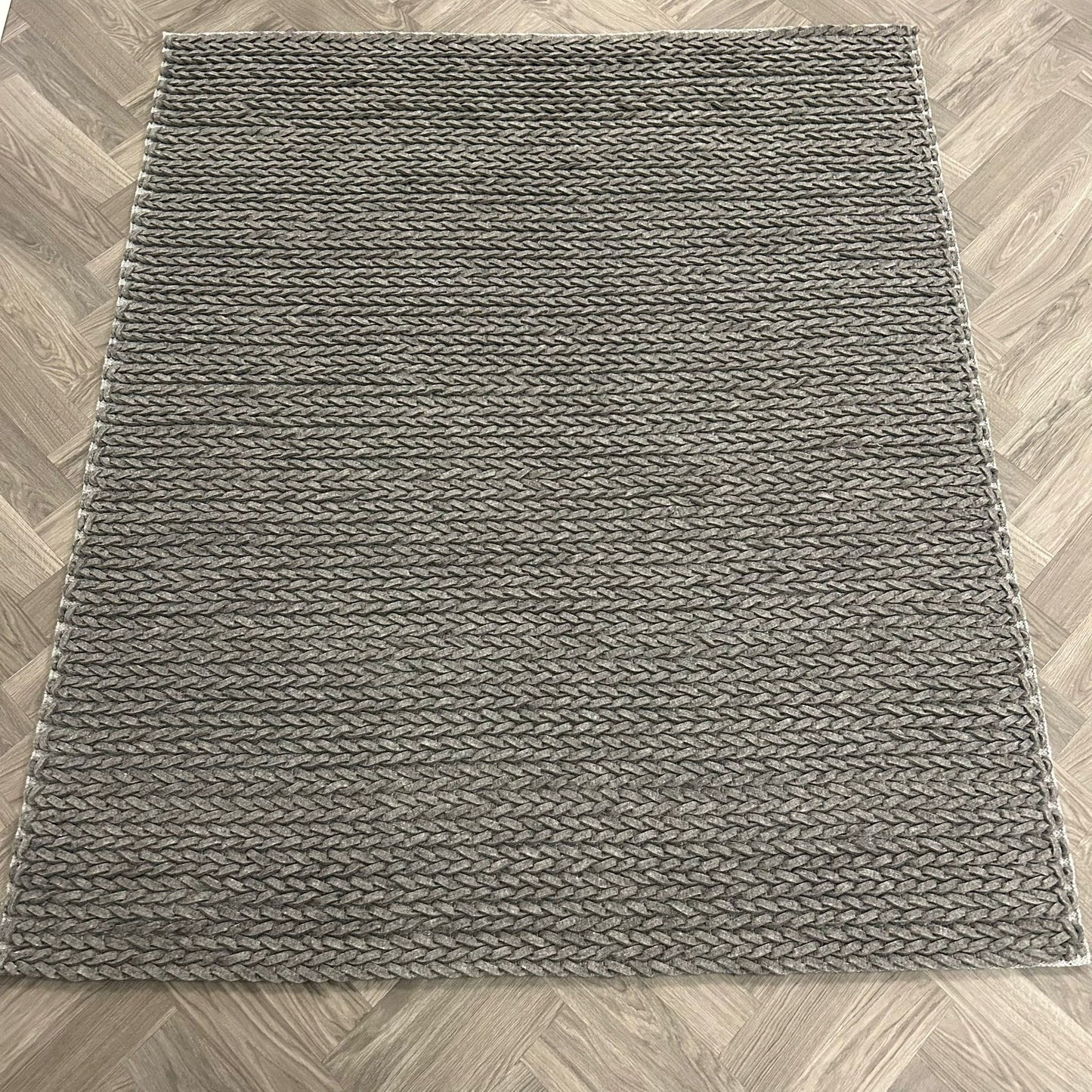 Brinker Kabel Antracite/Melé Vloerkleed - 190x220cm - QF Living