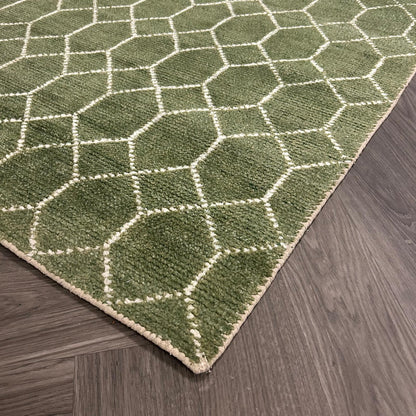 Brinker Laatz Green Vloerkleed - 240x340cm - QF Living