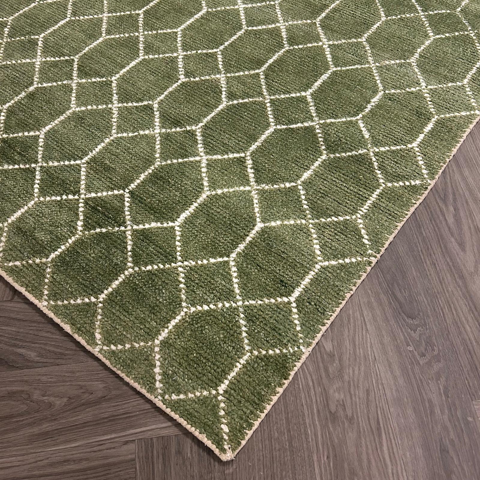 Brinker Laatz Green Vloerkleed - 240x340cm - QF Living