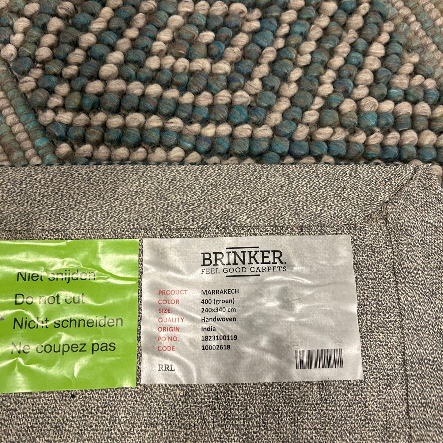 Brinker Marrakech 400 (groen) Vloerkleed - 240x340cm - QF Living