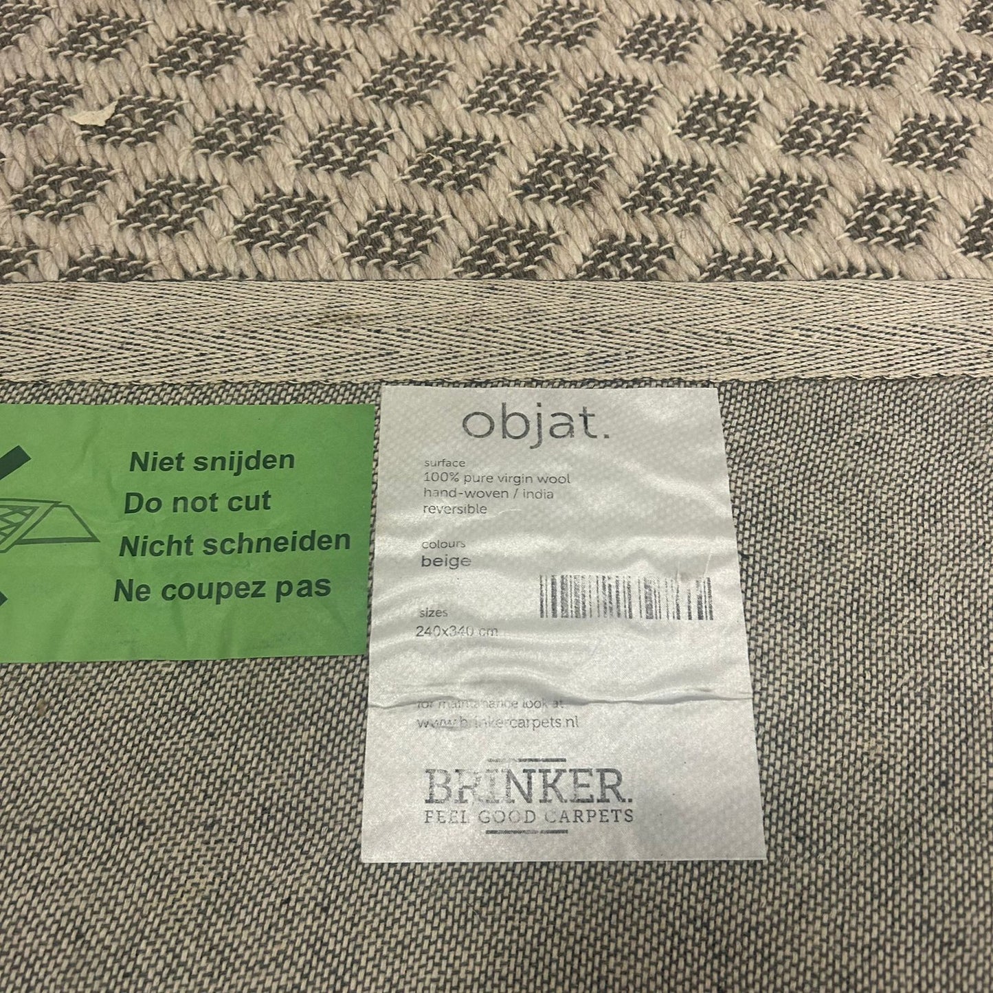 Brinker Objat Beige Vloerkleed - 240x340cm - QF Living