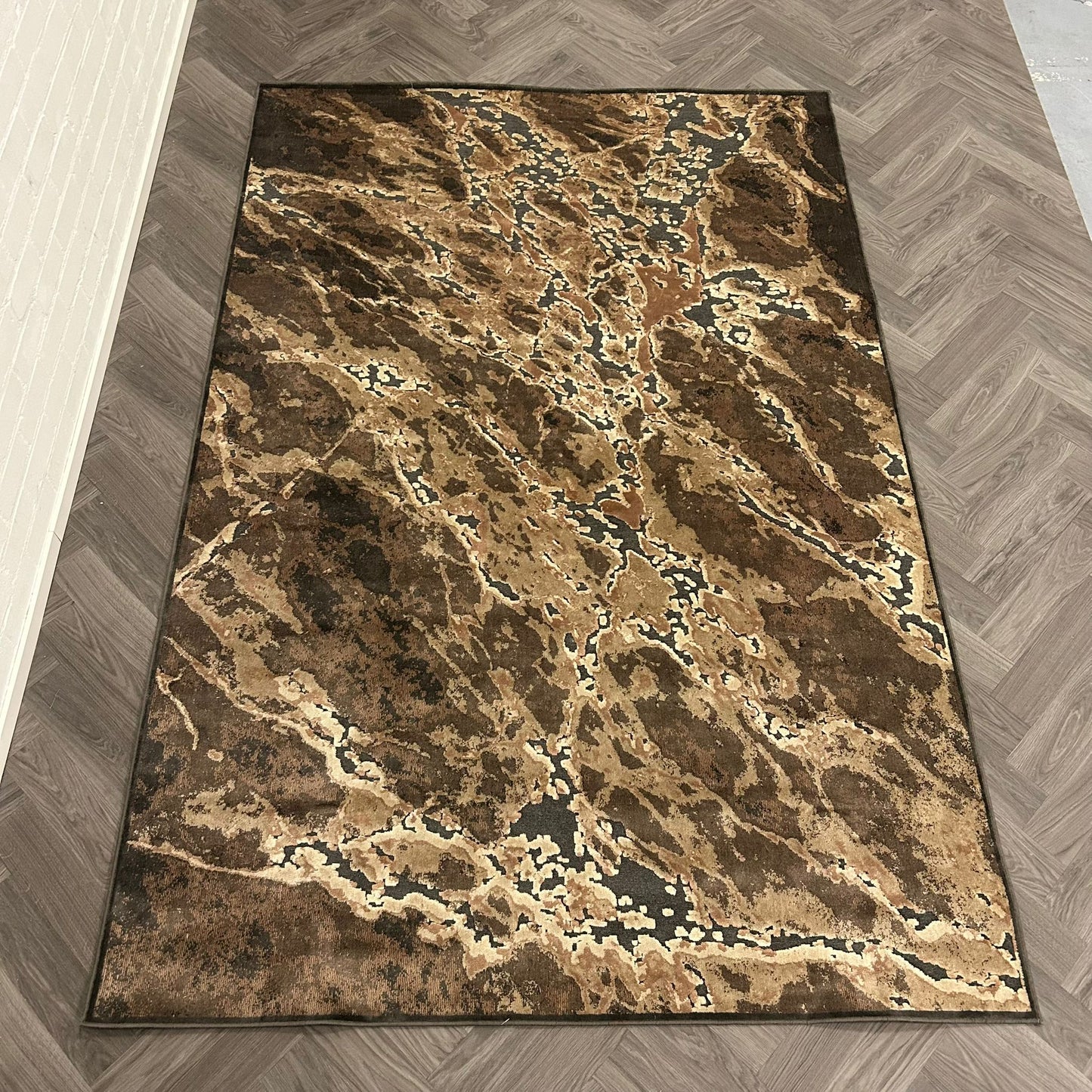 Brinker Onyx Dessin 884 Brown Black Vloerkleed - 200x300cm - QF Living