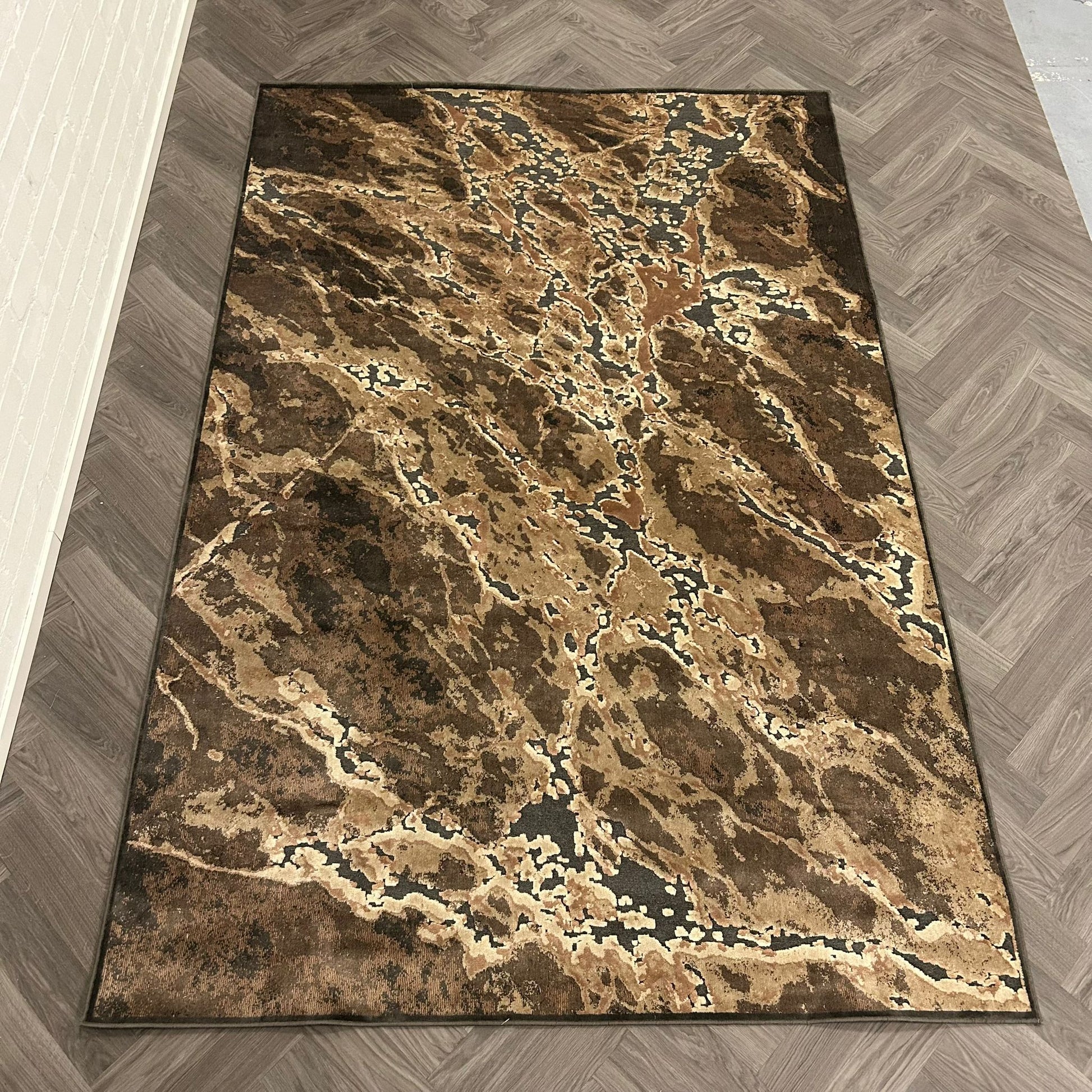 Brinker Onyx Dessin 884 Brown Black Vloerkleed - 200x300cm - QF Living
