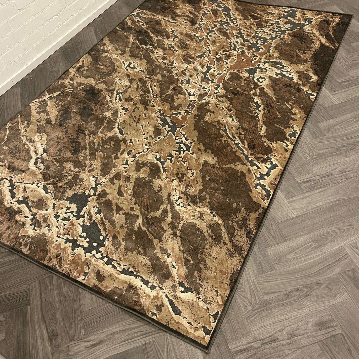 Brinker Onyx Dessin 884 Brown Black Vloerkleed - 200x300cm - QF Living