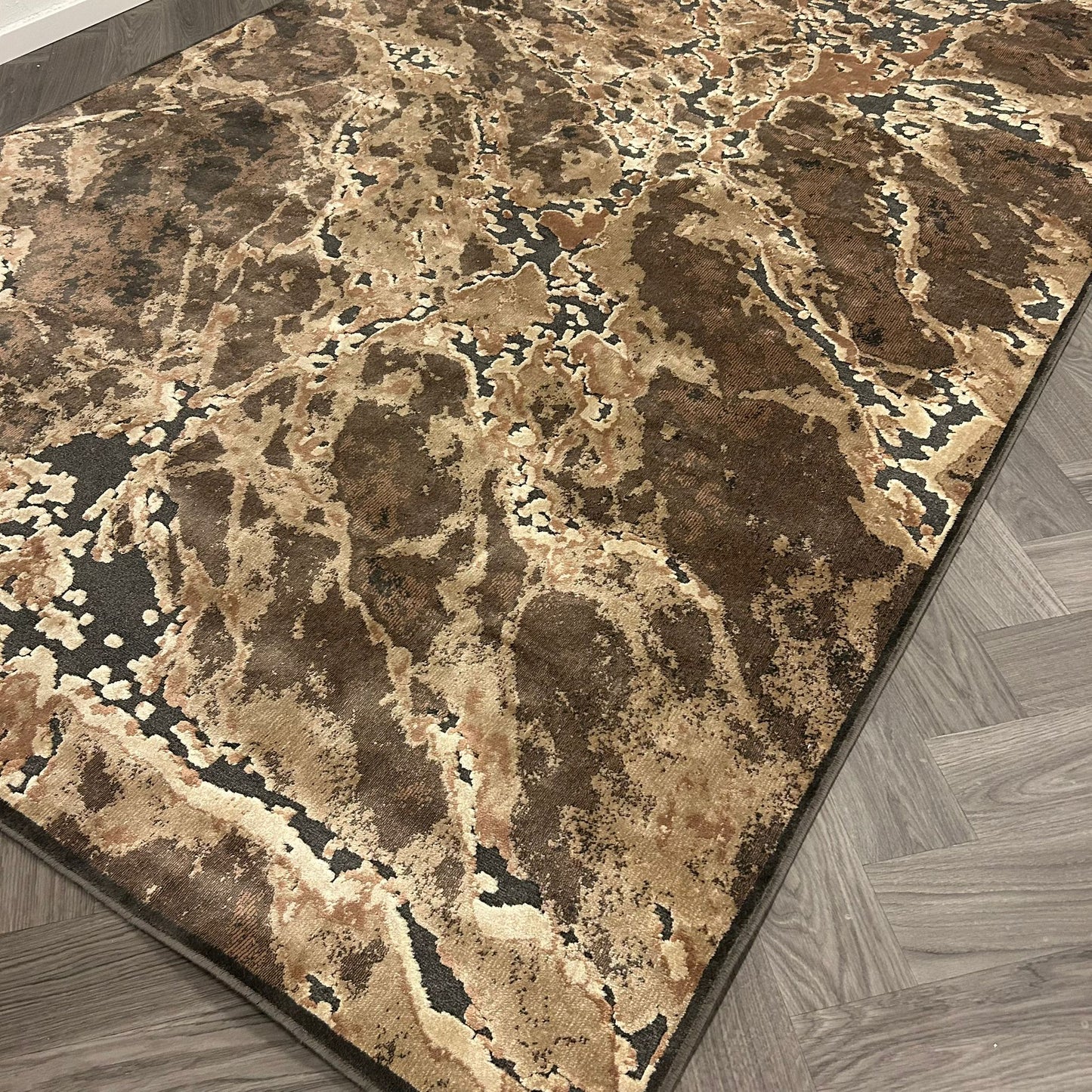 Brinker Onyx Dessin 884 Brown Black Vloerkleed - 200x300cm - QF Living