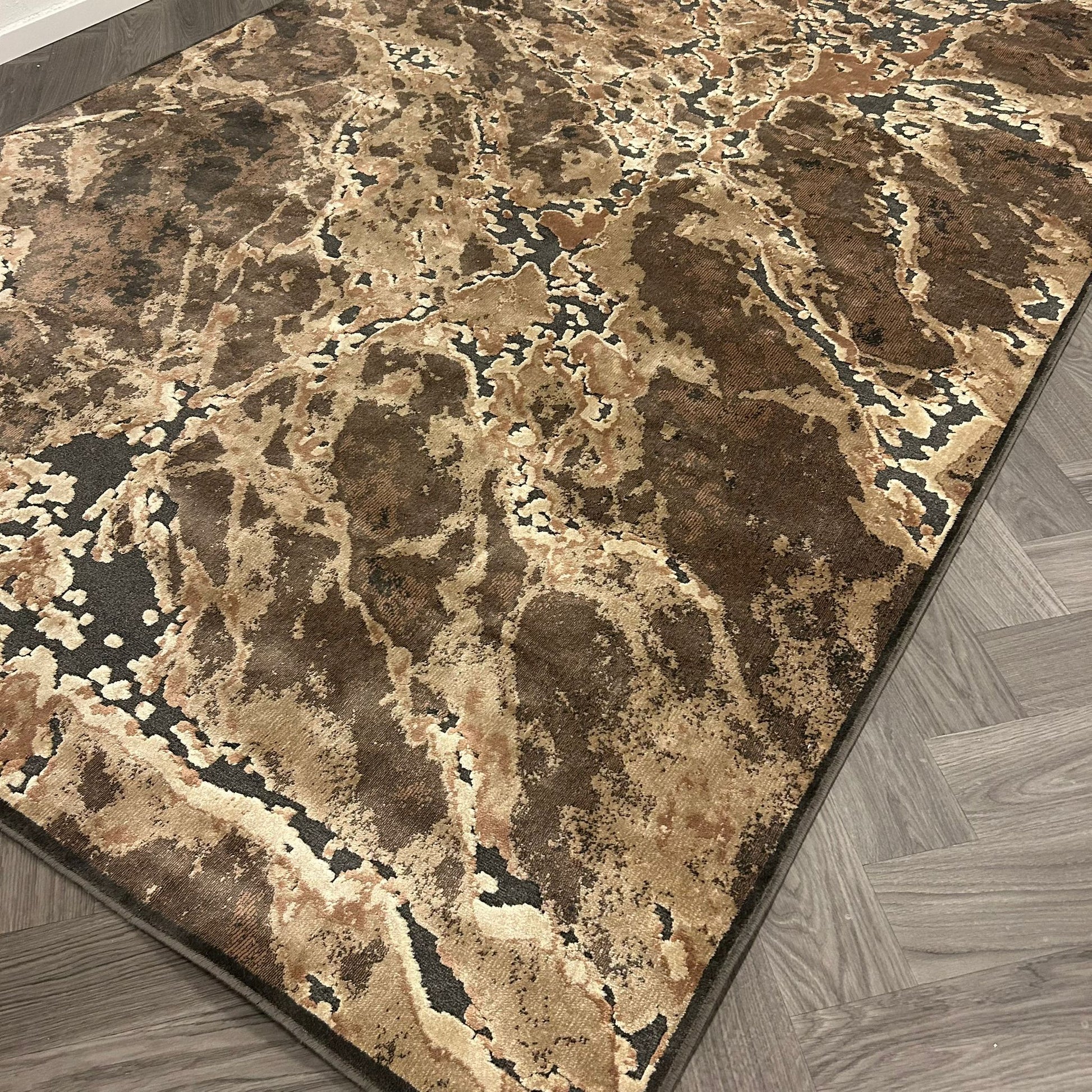 Brinker Onyx Dessin 884 Brown Black Vloerkleed - 200x300cm - QF Living