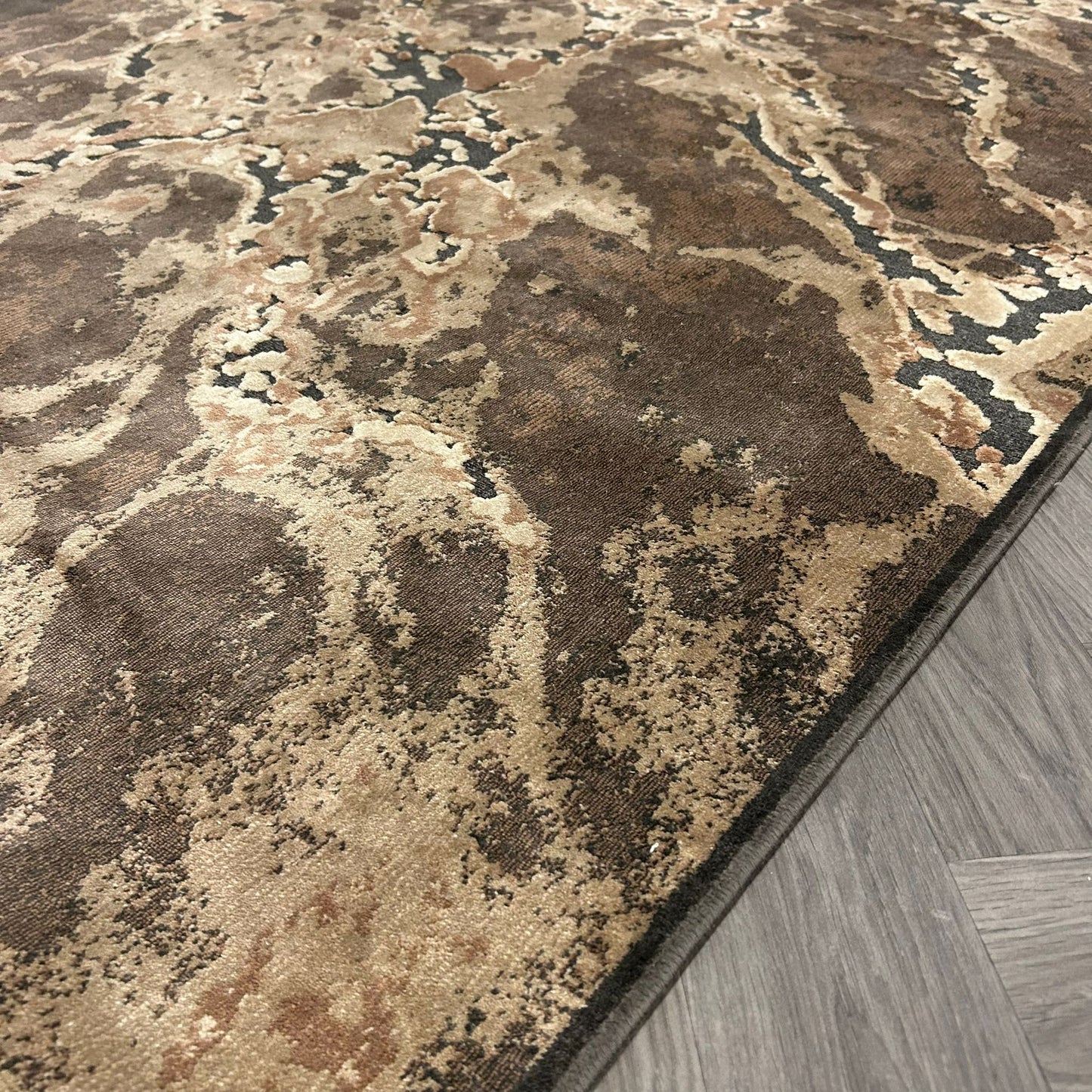 Brinker Onyx Dessin 884 Brown Black Vloerkleed - 200x300cm - QF Living