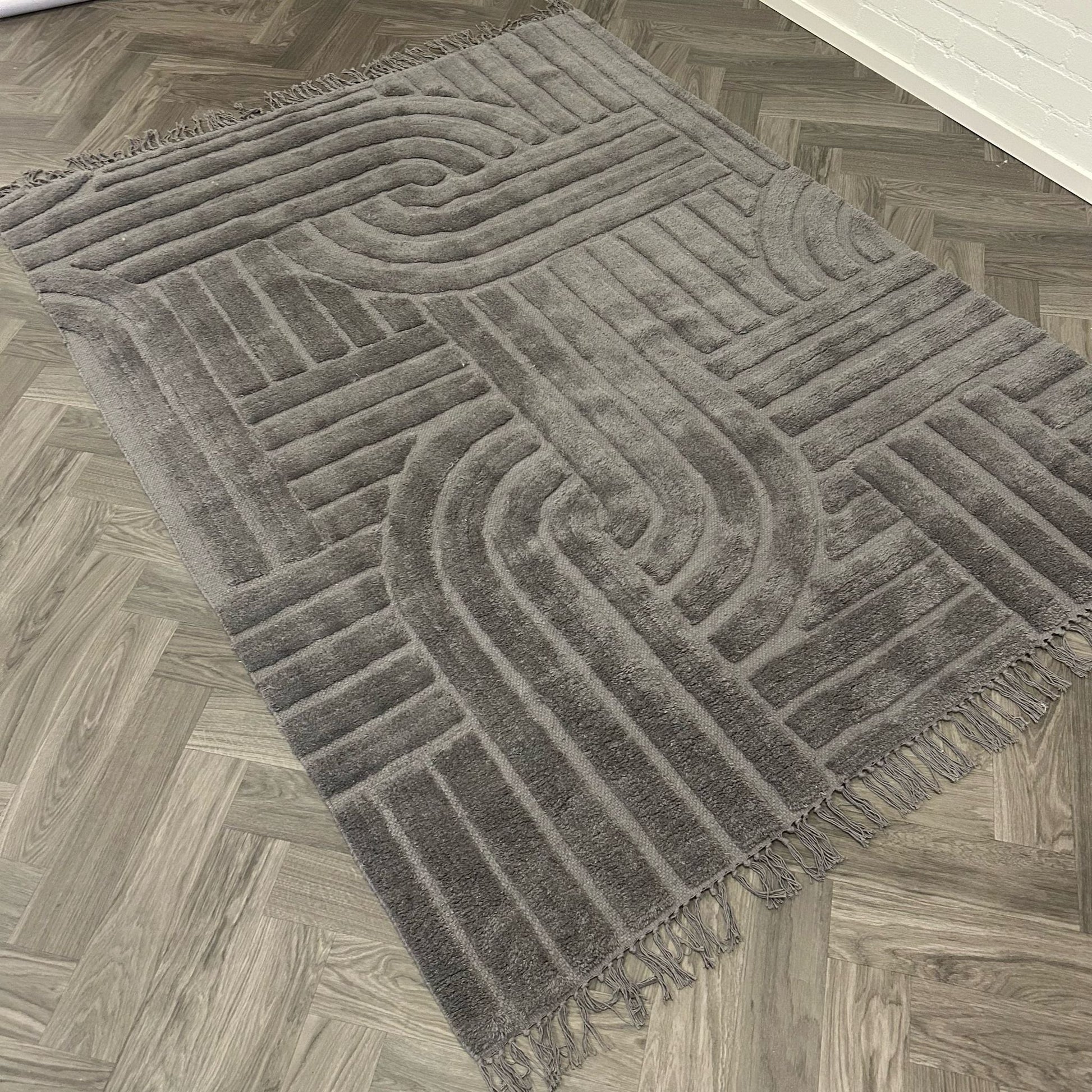 Brinker Overseas Grey Vloerkleed - 170x240cm - QF Living